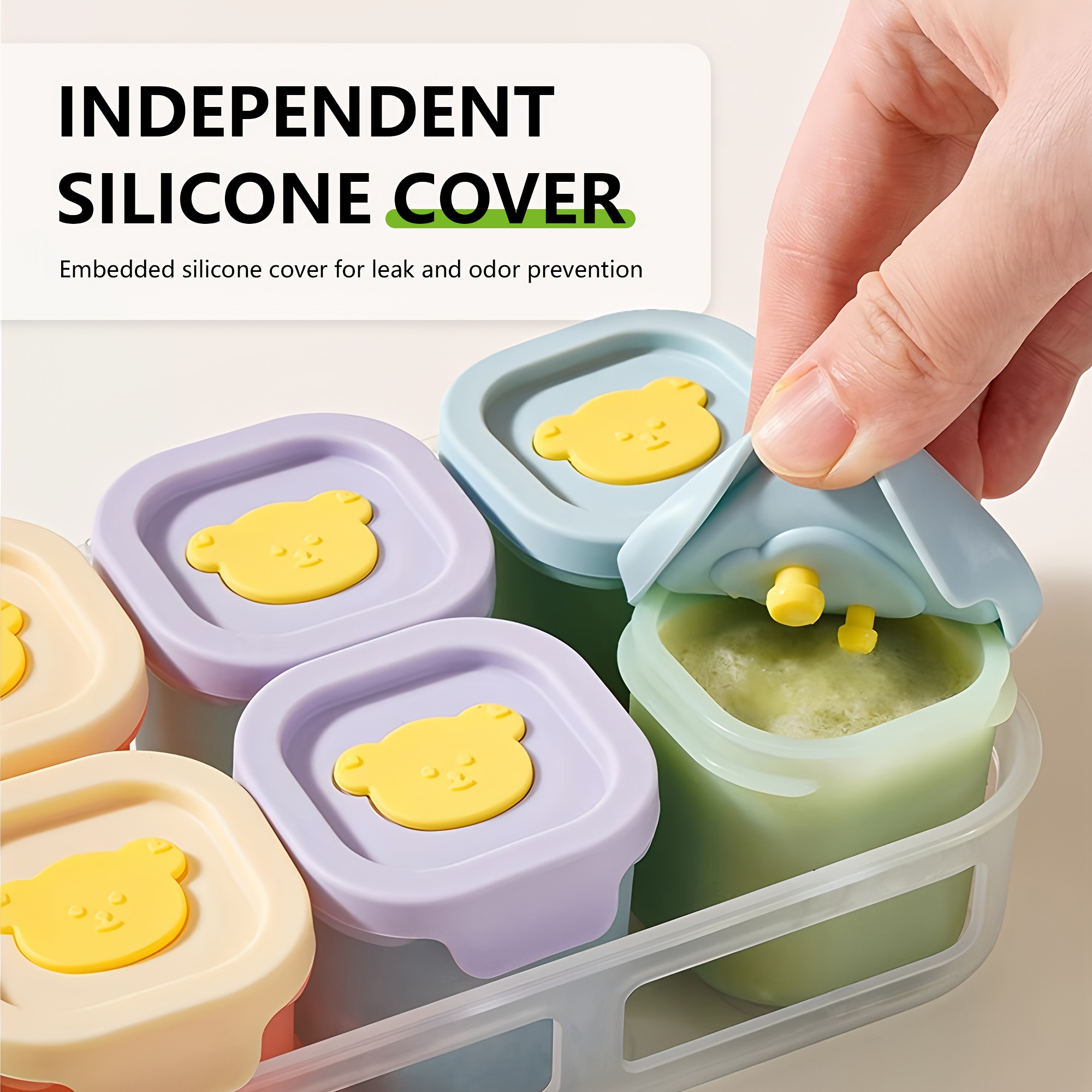 Meal Prep Chia Pudding - 9pcs Silicone Food Storage Containers with