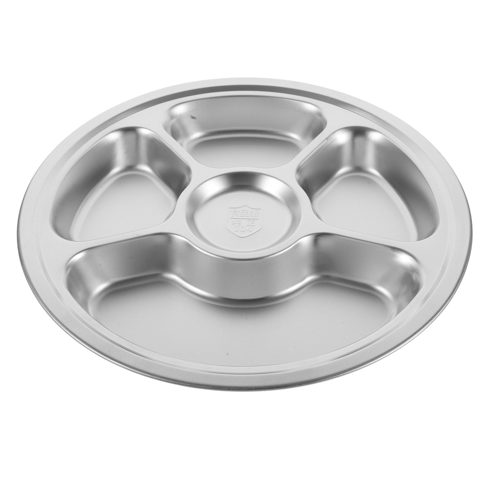 Meal Prep Diet - Stainless Steel Sectioned Plate with 5