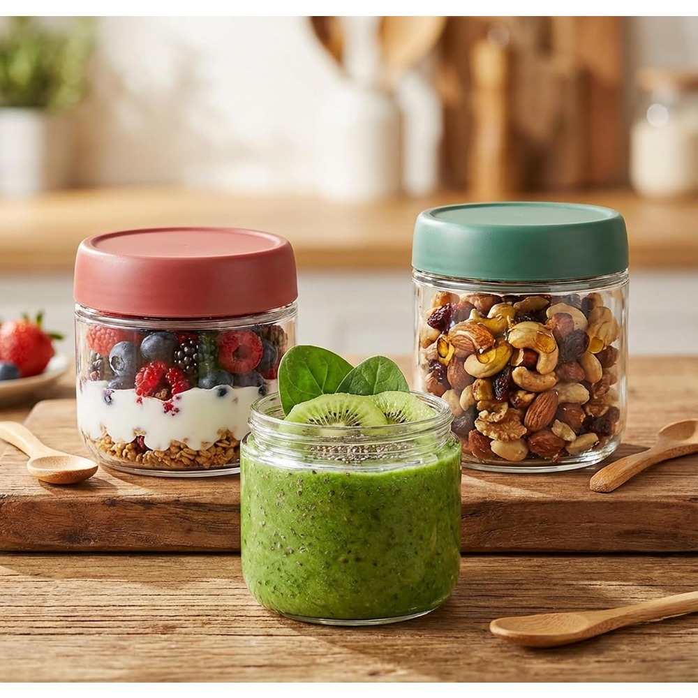 3 Pack 10oz Glass Jars with Sc - đánh giá và giá Meal Prep Food
