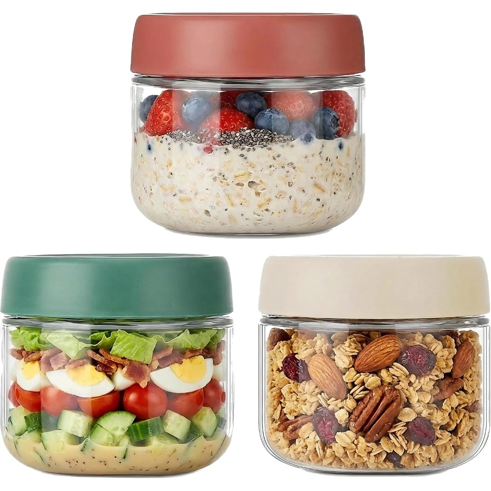 3 Pack 10oz Glass Jars with Sc - đánh giá và giá Meal Prep Food