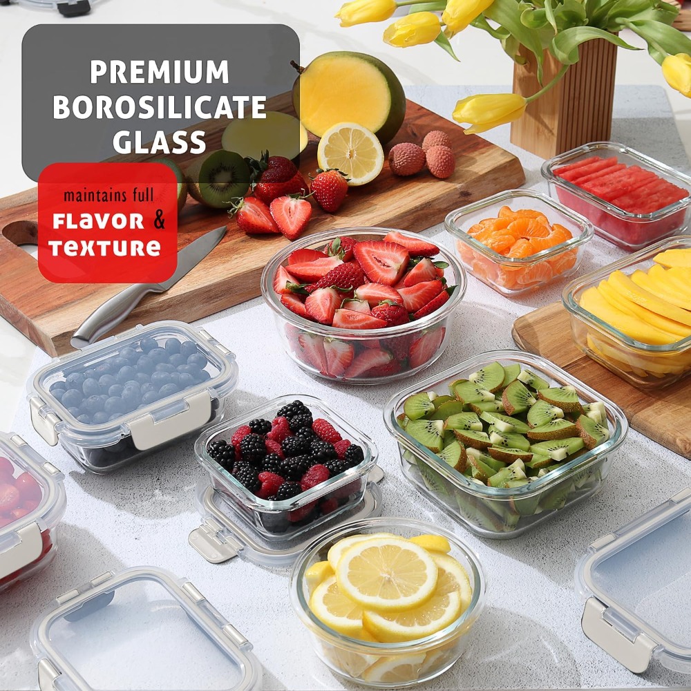 32pc Glass Food Storage Contai - đánh giá và giá Meal Prep Food