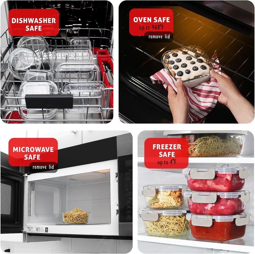 32pc Glass Food Storage Contai - đánh giá và giá Meal Prep Food