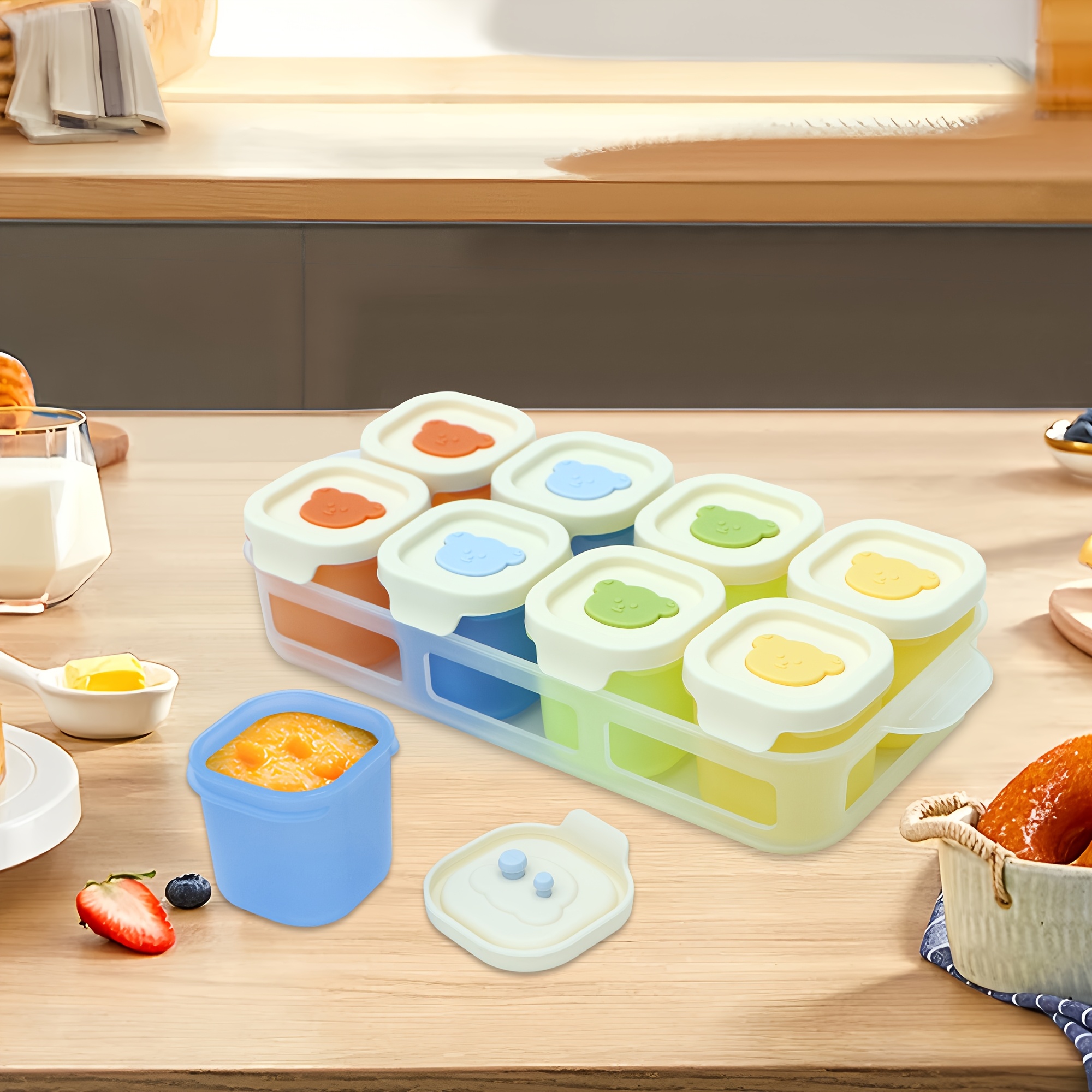 9pcs Silicone Food Storage Con - đánh giá và giá Meal Prep Chia Pudding