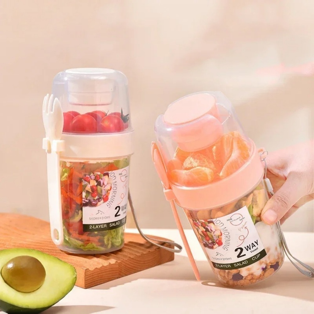 Portable Salad Cup Breakfast C - đánh giá và giá Meal Prep Oatmeal Jars