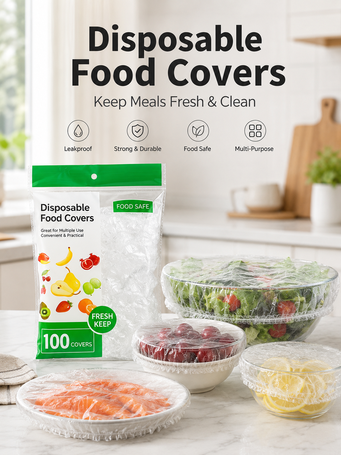100 Pcs Disposable Elastic Bow - đánh giá và giá Meal Prep Wraps