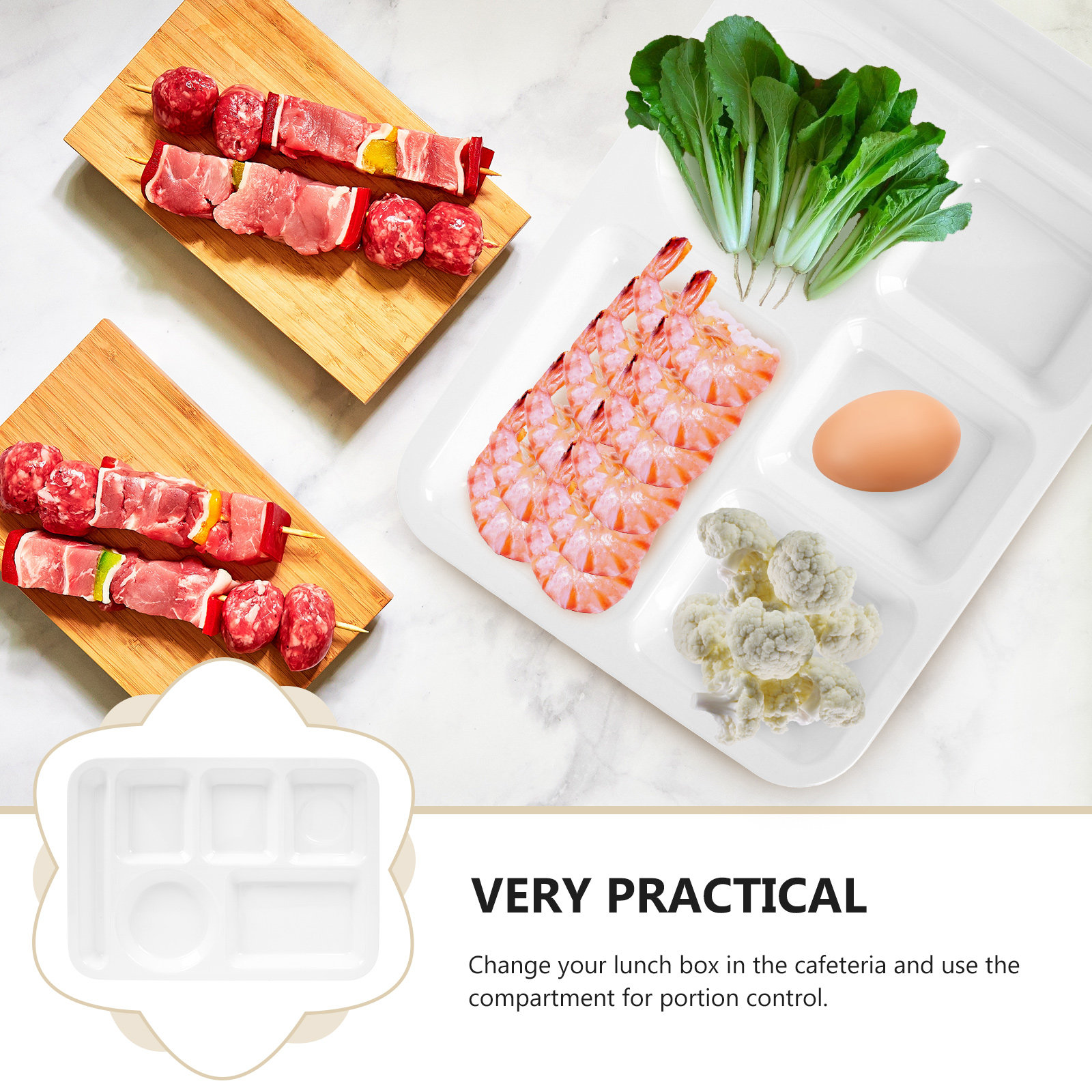 6-Compartment Divided Breakfas - đánh giá và giá Meal Prep Healthy Lunch