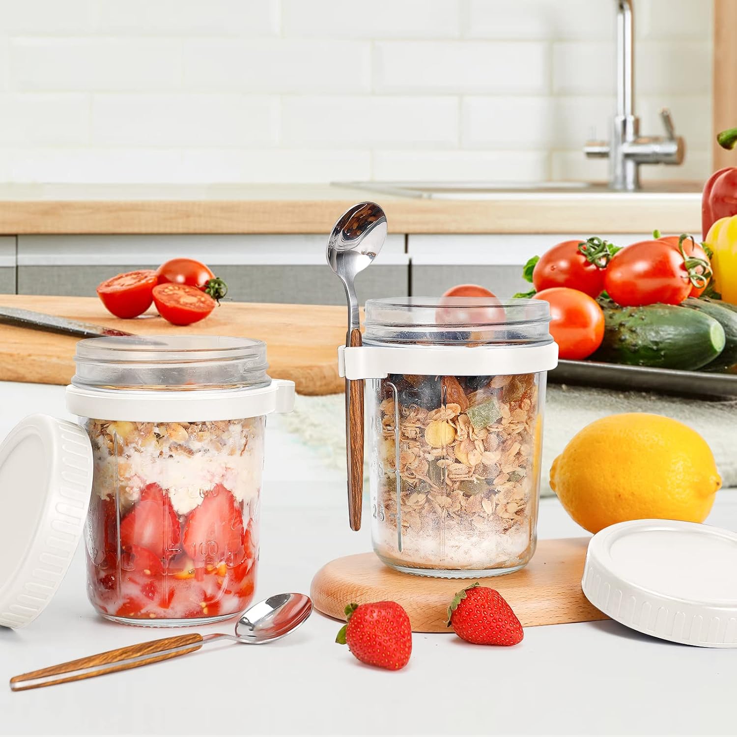 Overnight Oats Jars with Spoon - đánh giá và giá Meal Prep Oatmeal Jars