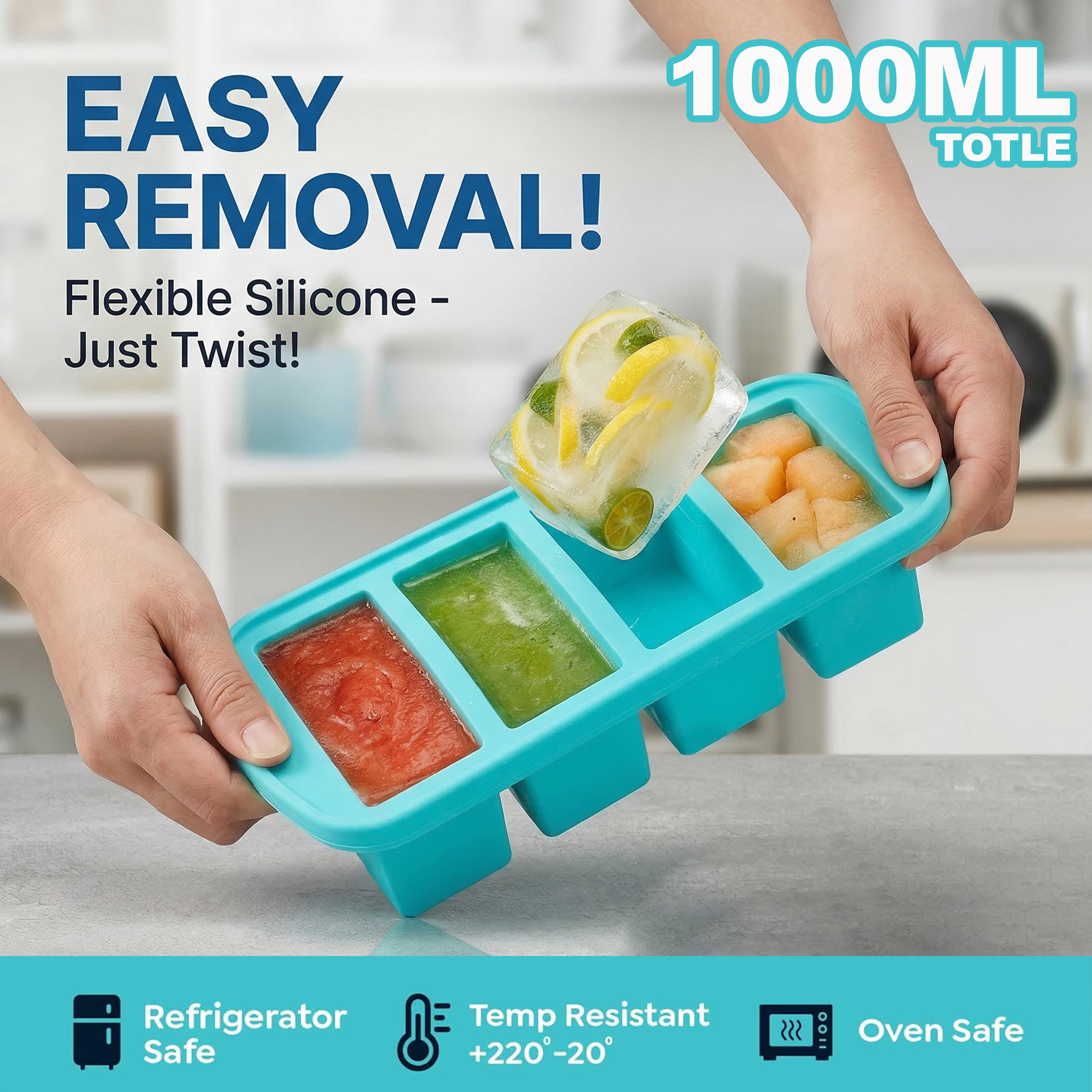 1000ML Silicone Freezer Tray w - đánh giá và giá Meal Prep Chia Pudding