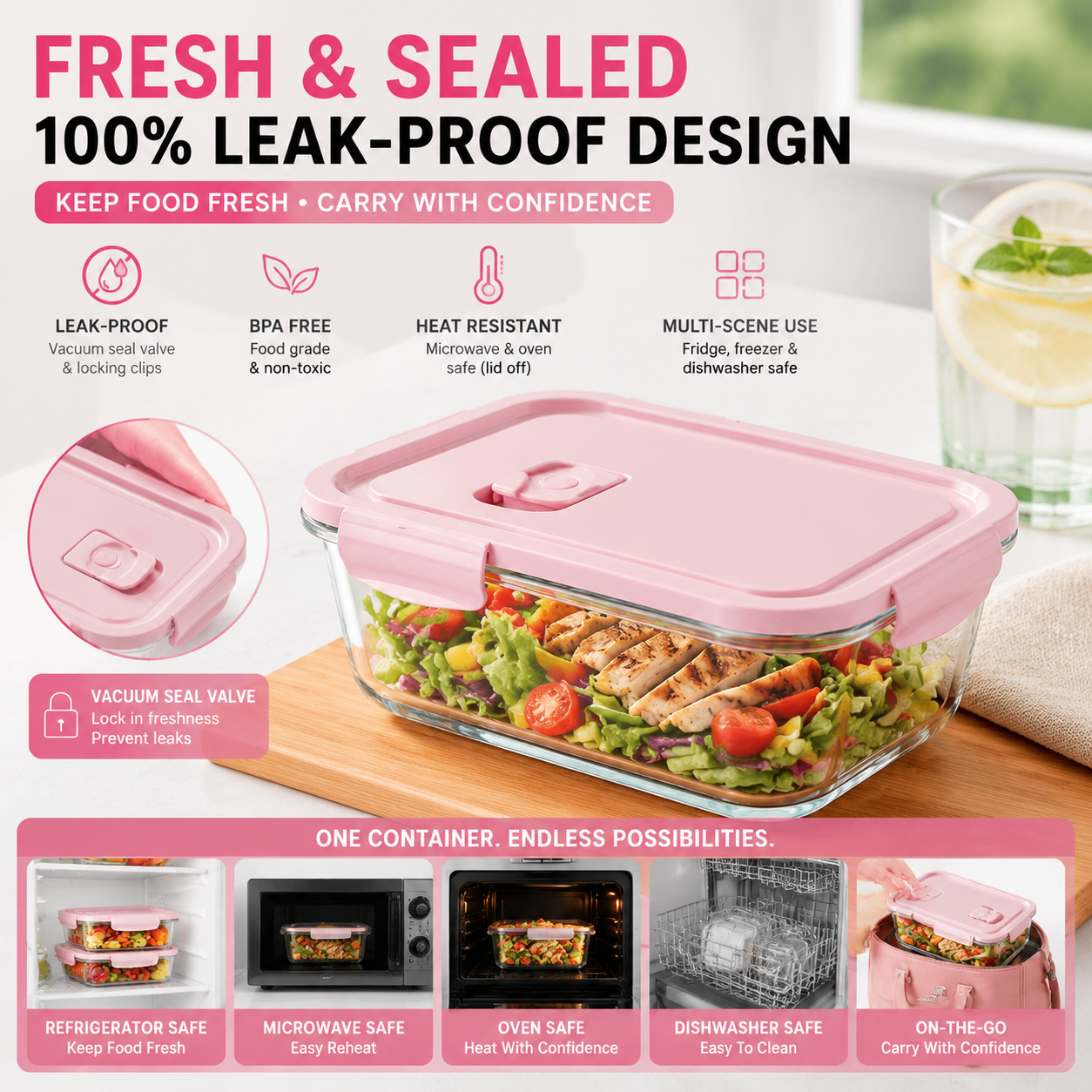 BPA Free High Borosilicate Gla - đánh giá và giá Meal Prep Diet