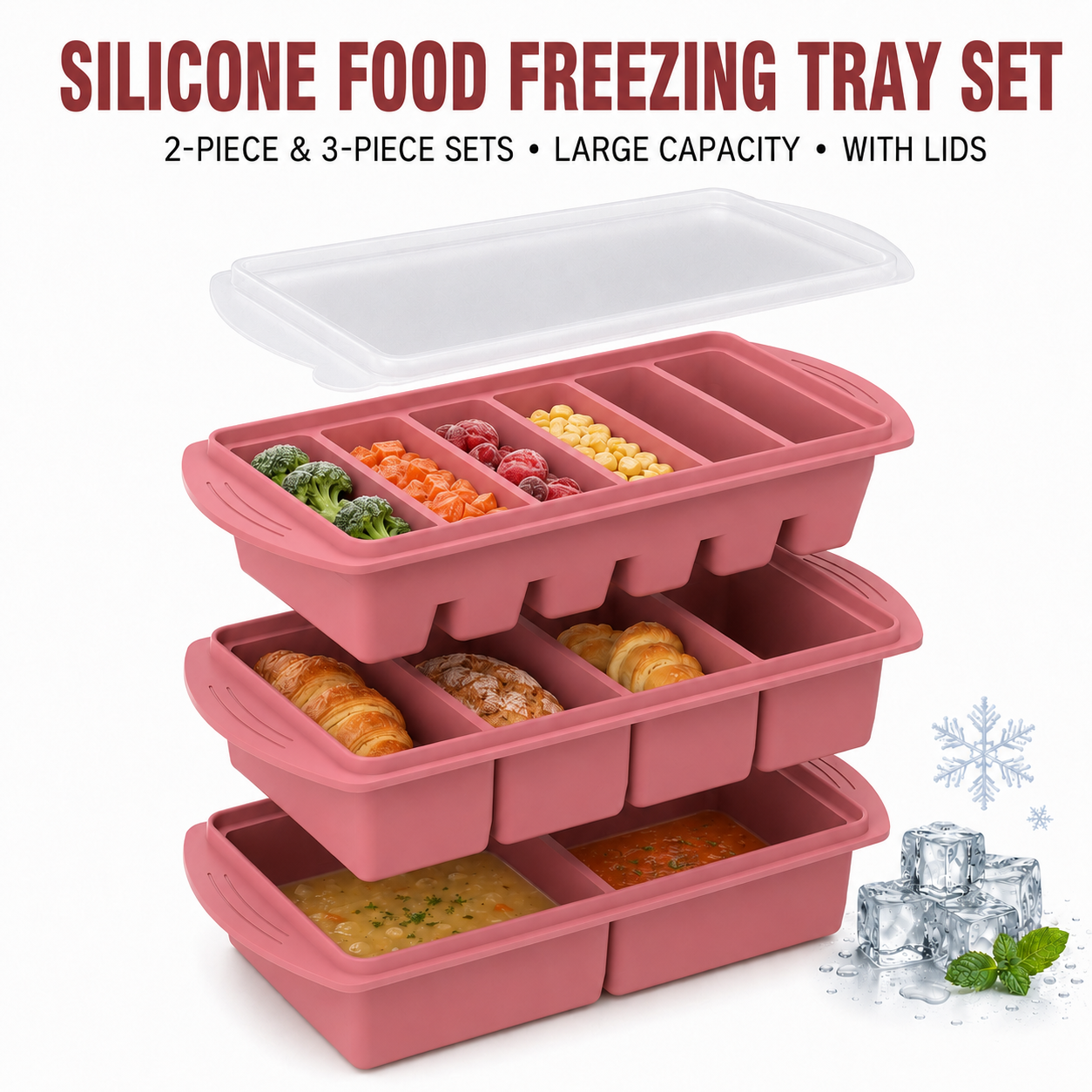 2/3 PACK Set Silicone Food Fre - đánh giá và giá Meal Prep Chia Pudding