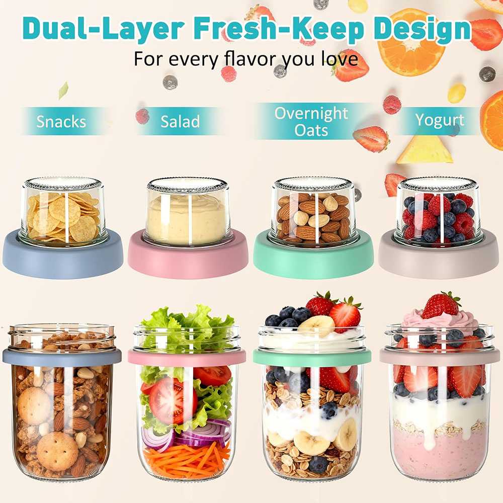 Overnight Oats Containers with - đánh giá và giá Meal Prep Oatmeal Jars