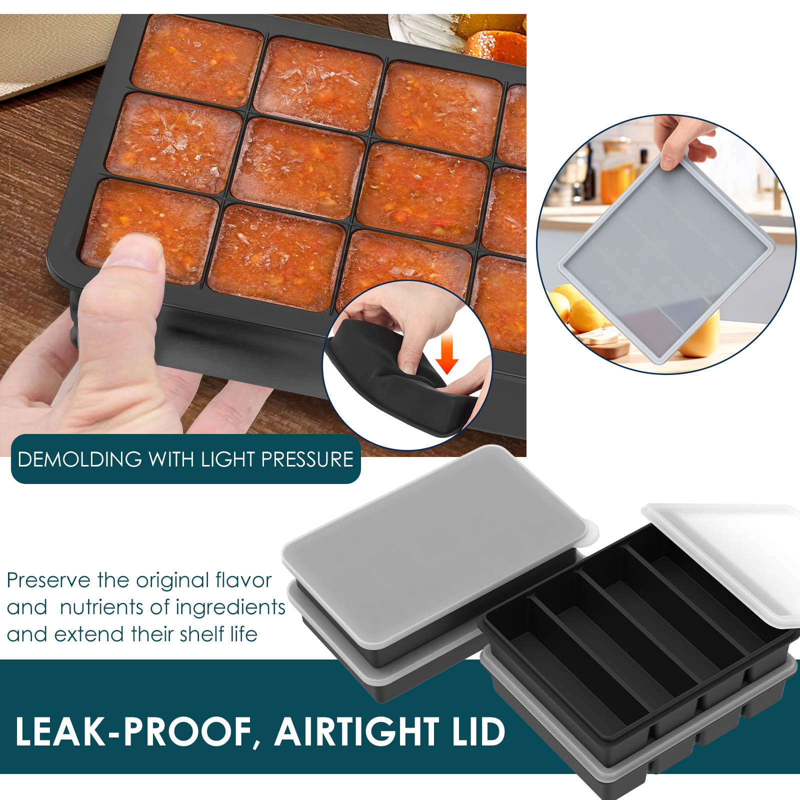 4 Pack Silicone Freezer Tray w - đánh giá và giá Meal Prep Chia Pudding