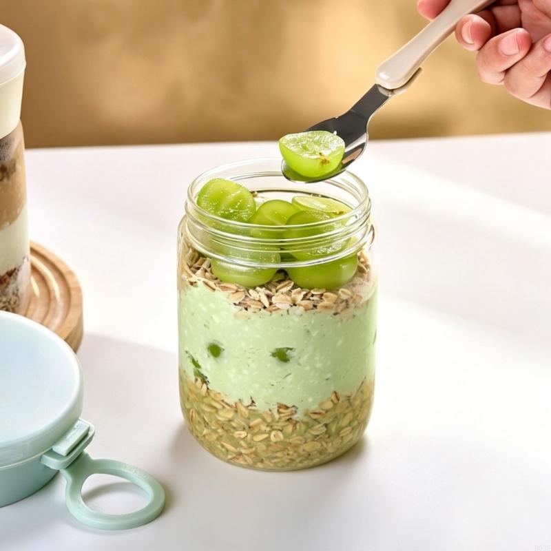 Overnight Oat Container with L - đánh giá và giá Meal Prep Oatmeal Jars