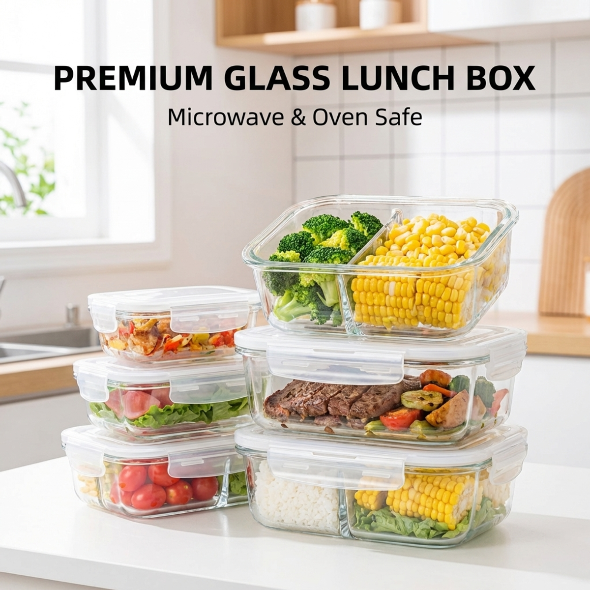 High Borosilicate Glass Lunch  - đánh giá và giá Meal Prep Healthy Lunch
