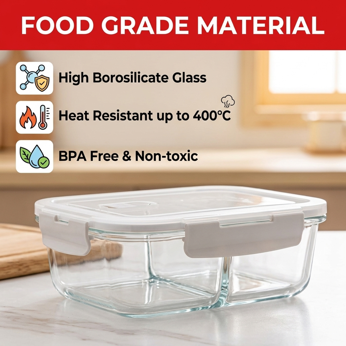 High Borosilicate Glass Lunch  - đánh giá và giá Meal Prep Healthy Lunch