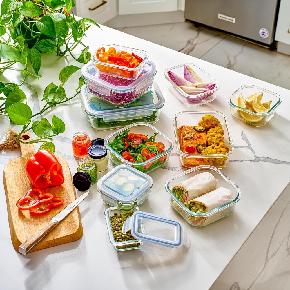 40-Piece Glass Food Storage Co - đánh giá và giá Meal Prep Food