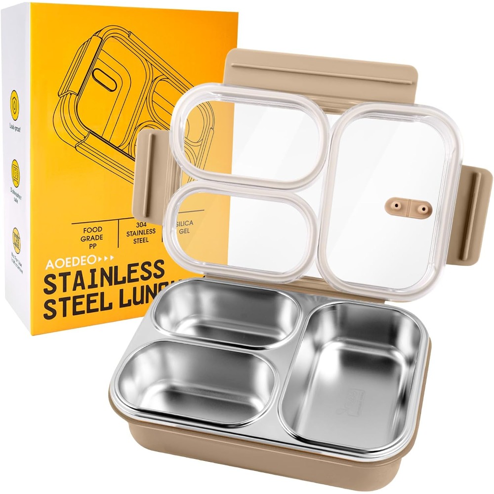 Stainless Steel Lunch Box, 3 C - đánh giá và giá Meal Prep Healthy Lunch