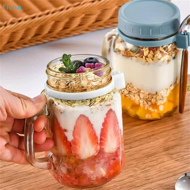 ✔500ml Overnight Oats Containe - đánh giá và giá Meal Prep Oatmeal Jars
