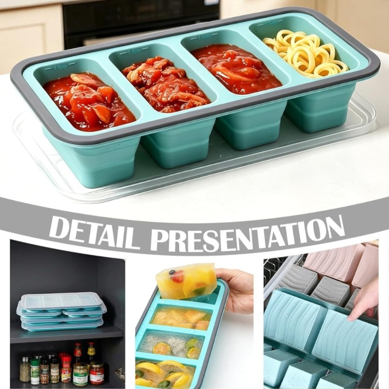 Foldable Silicone Freezer Tray - đánh giá và giá Meal Prep Chia Pudding
