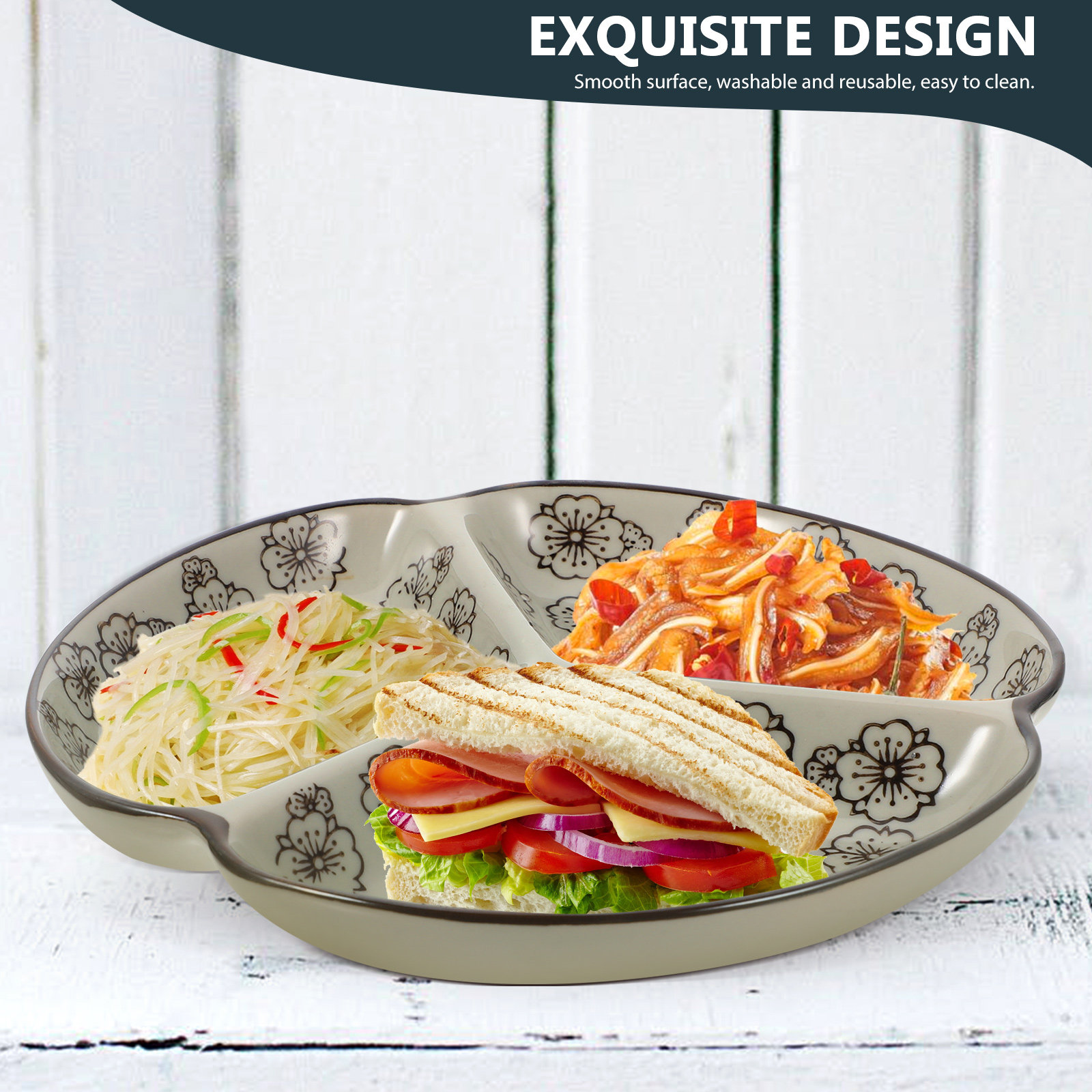 Divided Dinner Plate 3-Section - đánh giá và giá Meal Prep Diet