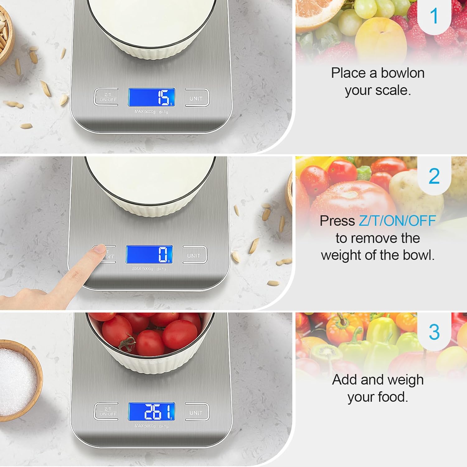 Food Scale, Kitchen Scale, Wei - đánh giá và giá Meal Prep Keto