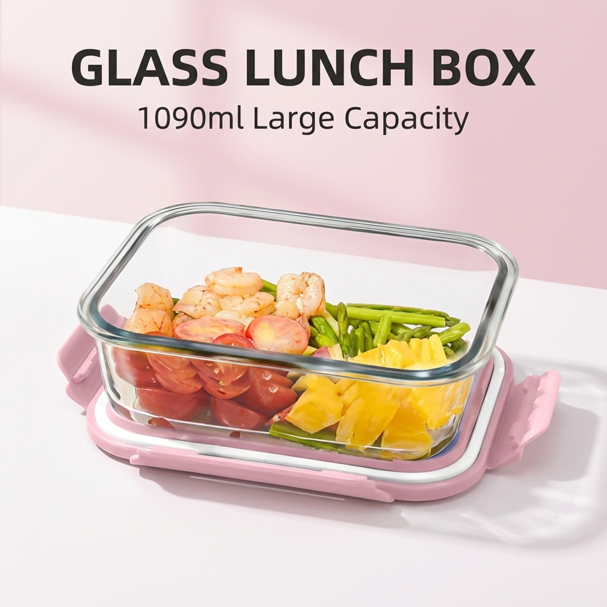 Portable Pink Glass Meal Prep  - đánh giá và giá Meal Prep Healthy Lunch