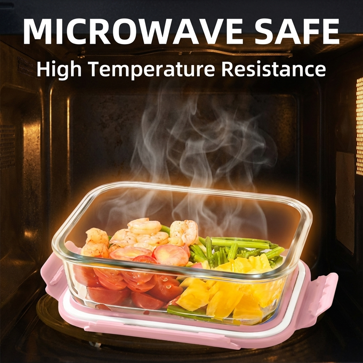 Portable Pink Glass Meal Prep  - đánh giá và giá Meal Prep Healthy Lunch