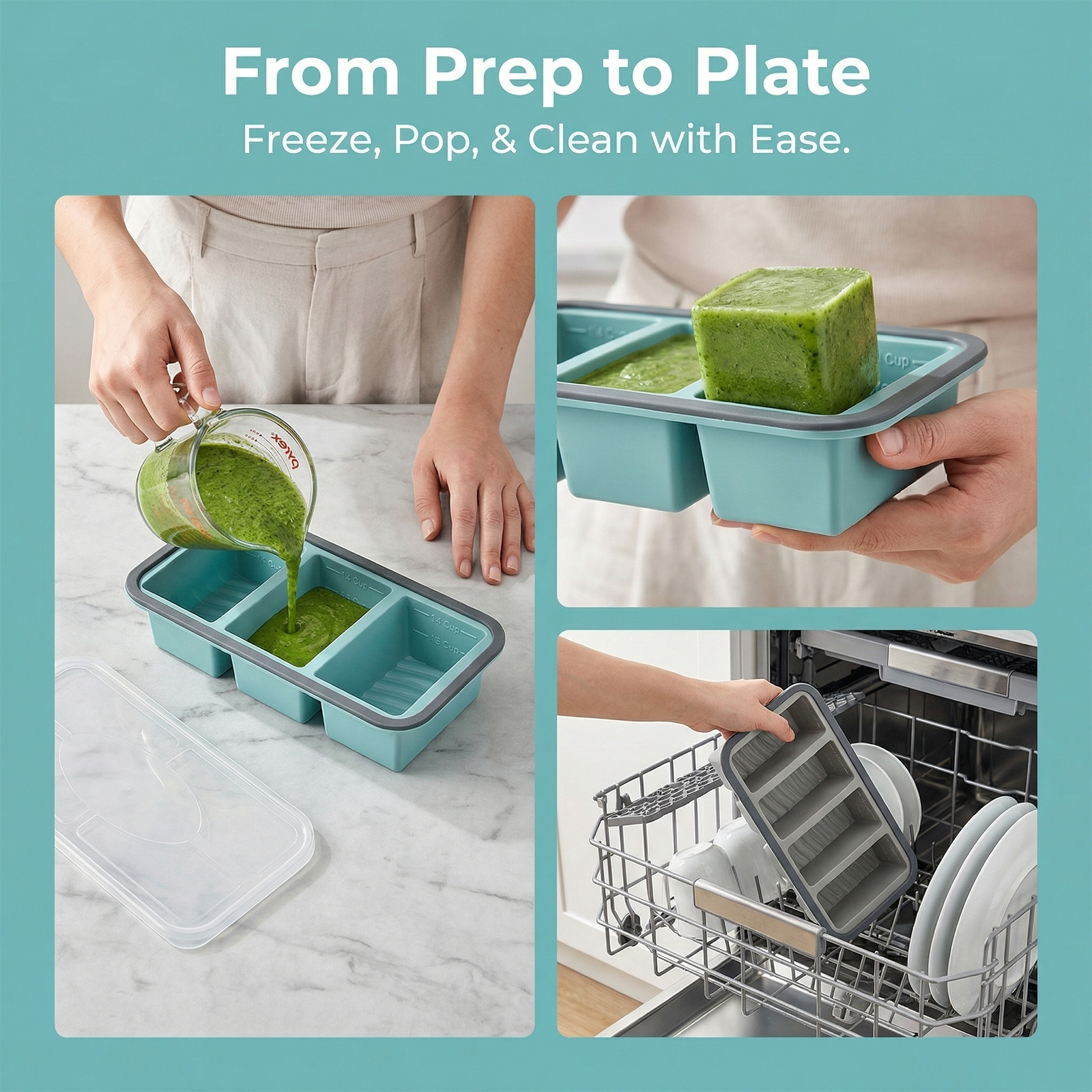 Soup Cube Tray With Lid Silico - đánh giá và giá Meal Prep Chia Pudding