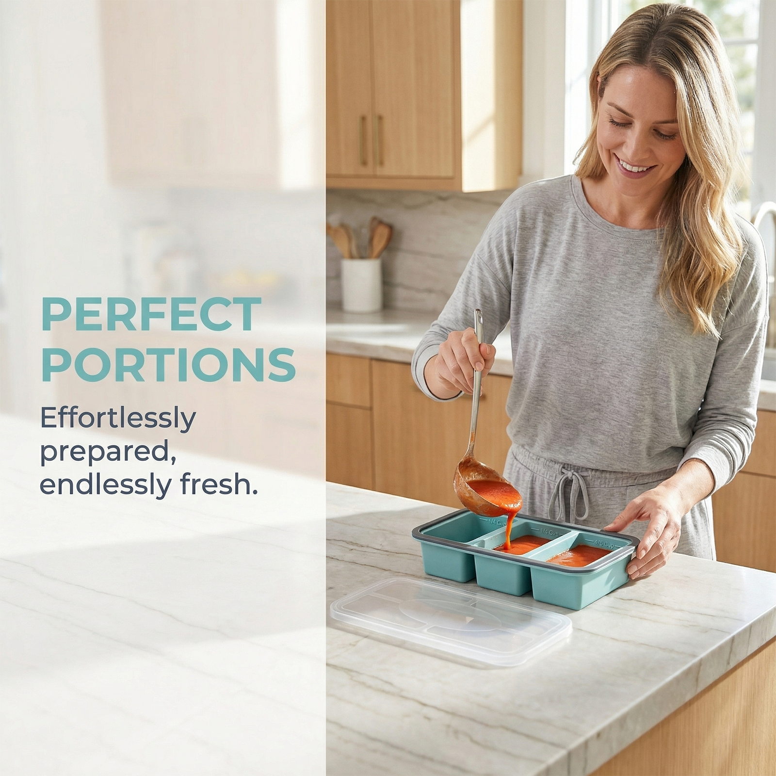 Soup Cube Tray With Lid Silico - đánh giá và giá Meal Prep Chia Pudding