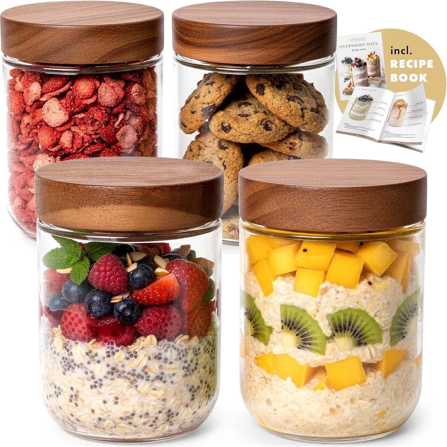 Overnight Oats Containers with - đánh giá và giá Meal Prep Oatmeal Jars