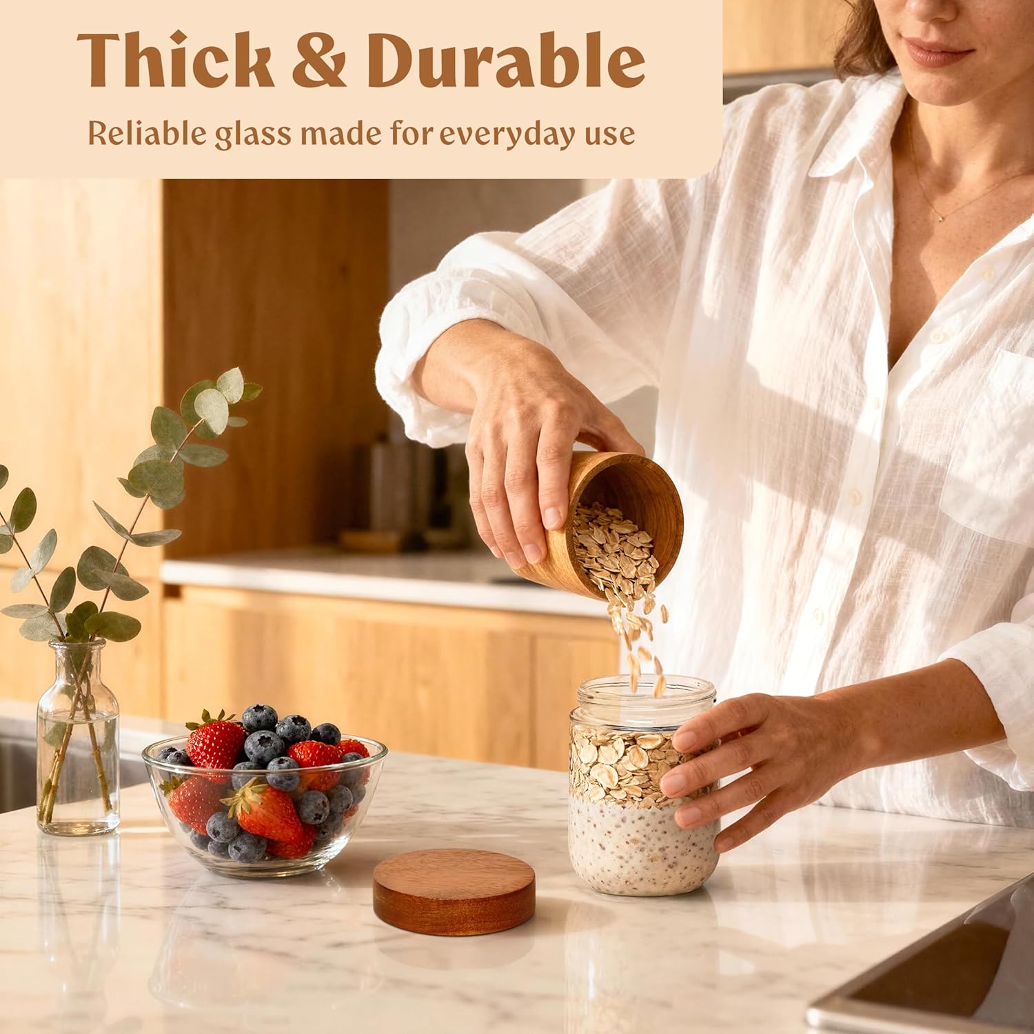 Overnight Oats Containers with - đánh giá và giá Meal Prep Oatmeal Jars