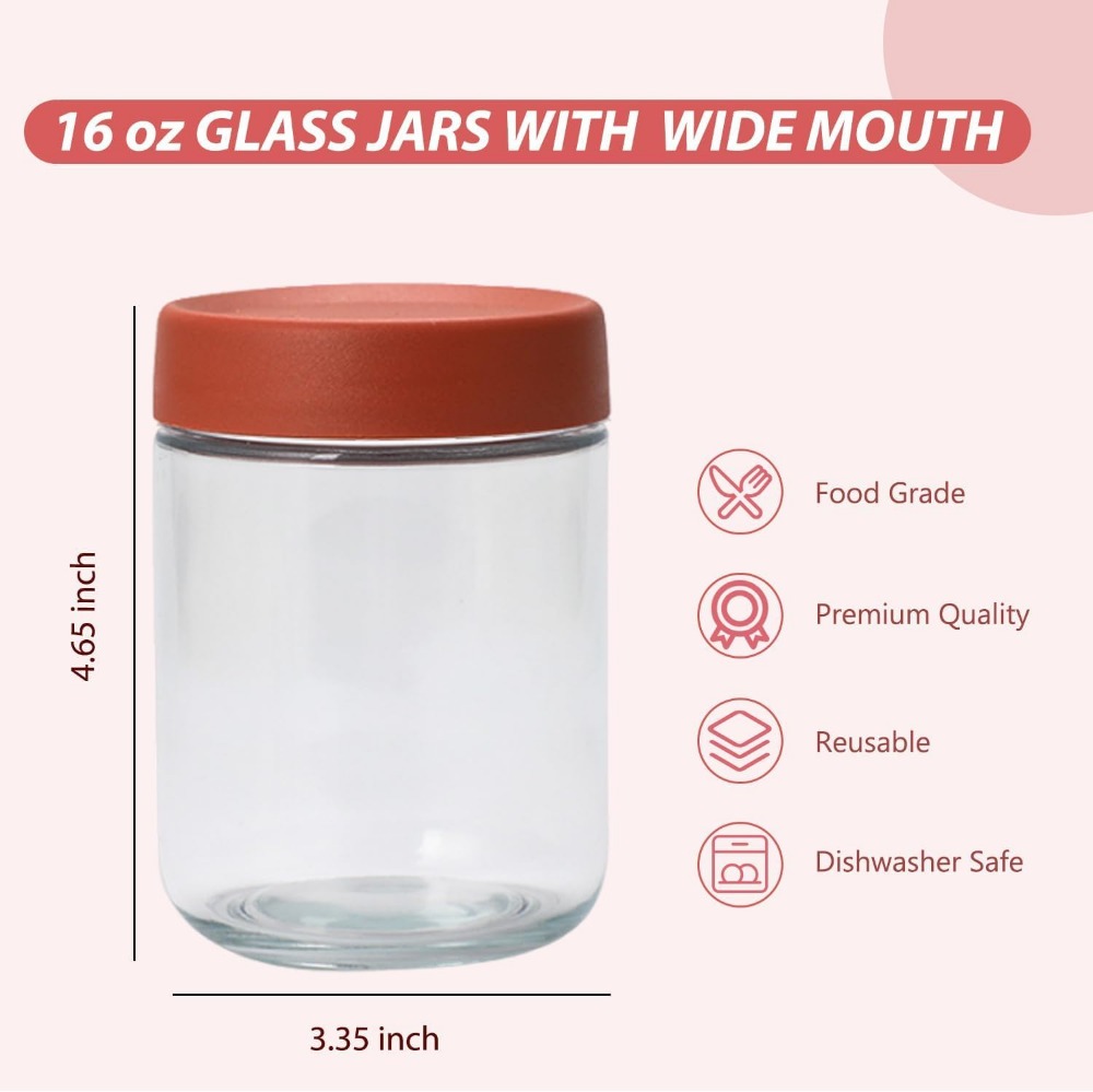16 oz Glass Meal Prep Jars 6 P - đánh giá và giá Meal Prep Chia Pudding
