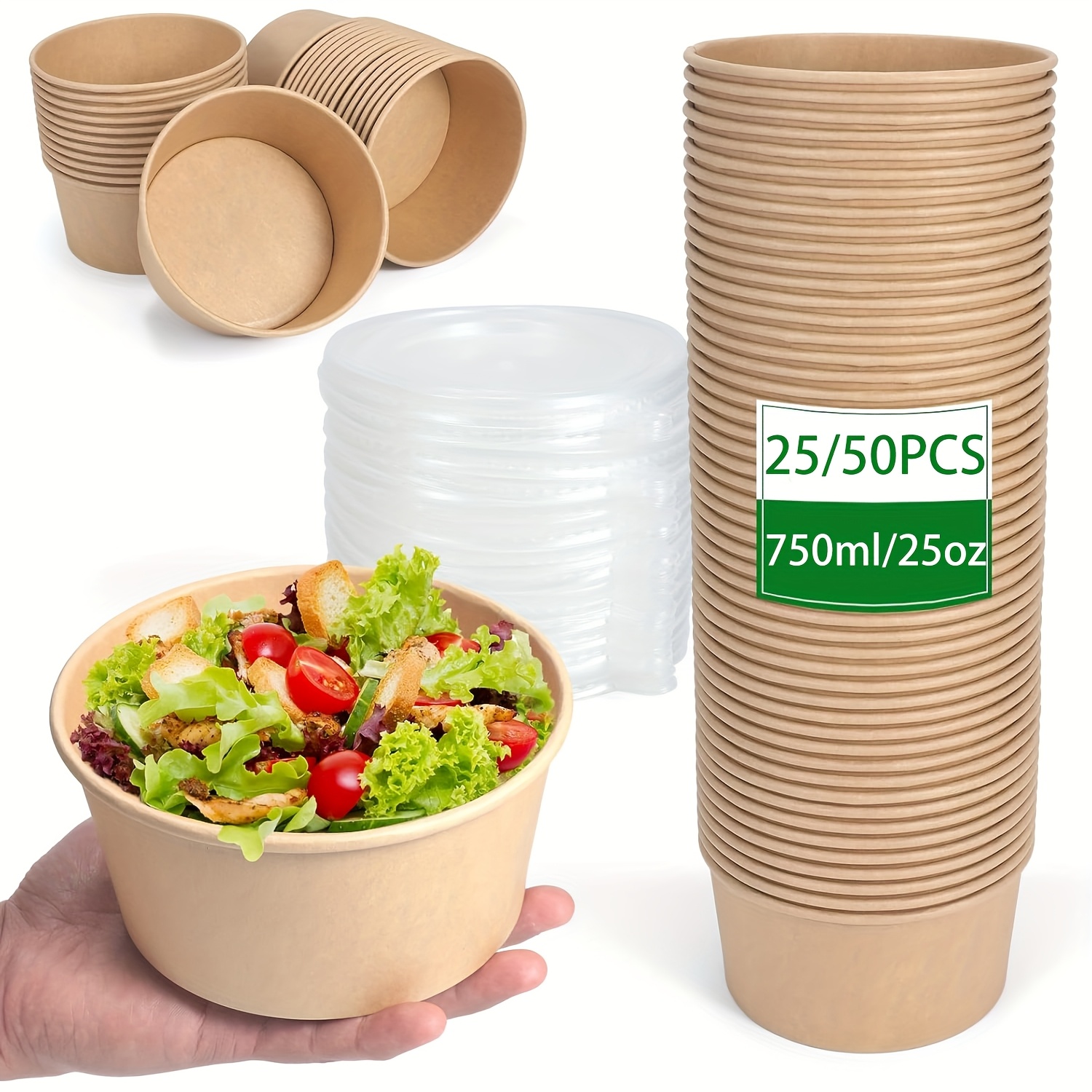 25Oz/750Ml 25/50 Pack Paper Bo - đánh giá và giá Meal Prep Food
