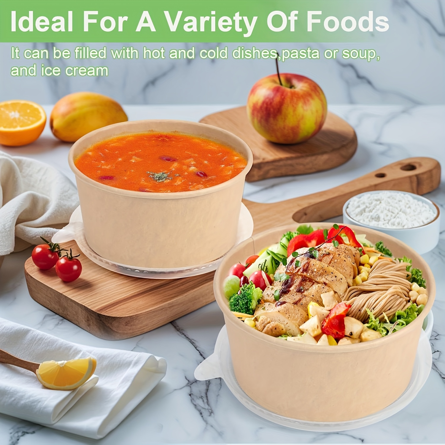 25Oz/750Ml 25/50 Pack Paper Bo - đánh giá và giá Meal Prep Food