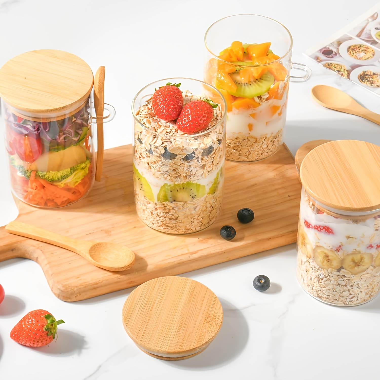 4/6pcs Dessert Bowl, Overnight - đánh giá và giá Meal Prep Chia Pudding